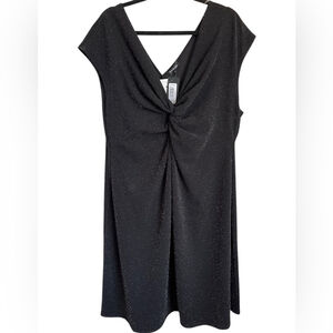 Bebe Shimmer Knotted Front Black Party Dress New with Tags Sz 3X